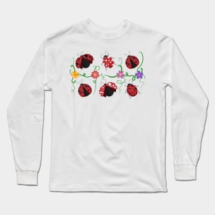 Ladybirds and flowers Long Sleeve T-Shirt